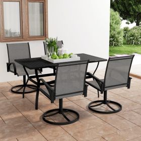 5 Piece Patio Dining Set Textilene and Steel